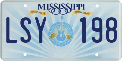 MS license plate LSY198