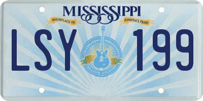 MS license plate LSY199
