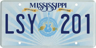 MS license plate LSY201