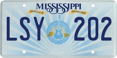 MS license plate LSY202