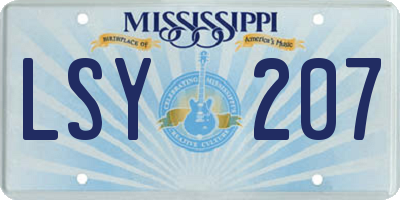 MS license plate LSY207