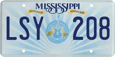 MS license plate LSY208