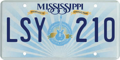 MS license plate LSY210