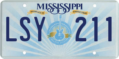 MS license plate LSY211