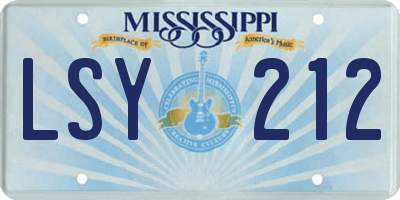 MS license plate LSY212