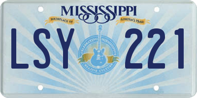 MS license plate LSY221