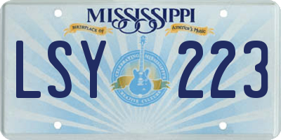 MS license plate LSY223