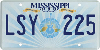 MS license plate LSY225