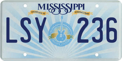MS license plate LSY236