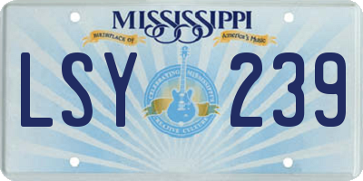 MS license plate LSY239