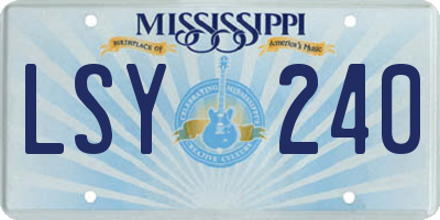 MS license plate LSY240