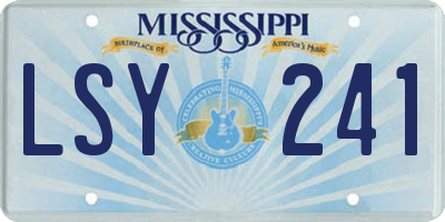 MS license plate LSY241