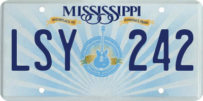 MS license plate LSY242