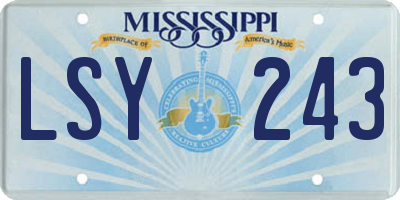 MS license plate LSY243