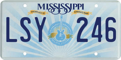 MS license plate LSY246