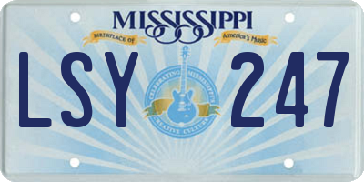 MS license plate LSY247