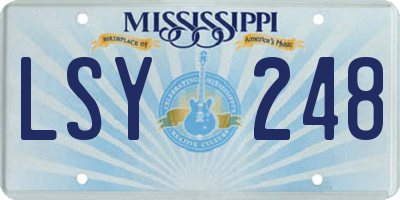 MS license plate LSY248