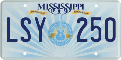 MS license plate LSY250