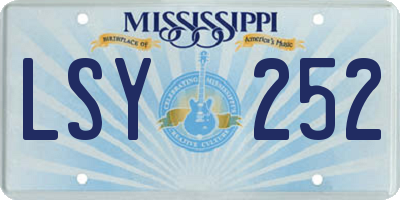 MS license plate LSY252