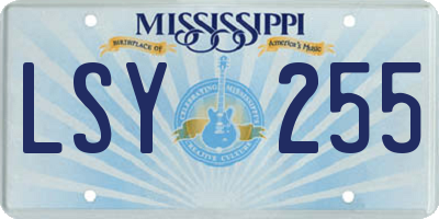 MS license plate LSY255