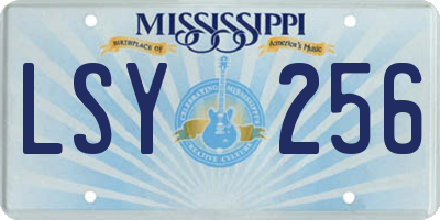 MS license plate LSY256
