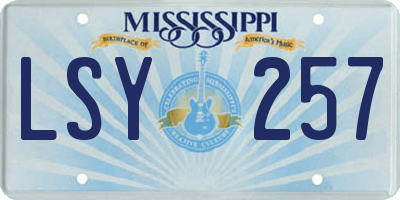 MS license plate LSY257