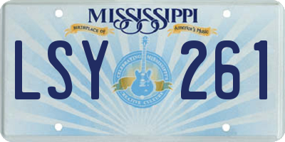 MS license plate LSY261