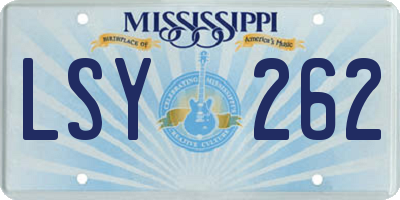 MS license plate LSY262