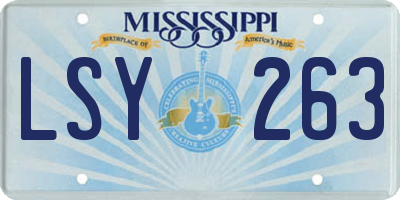 MS license plate LSY263