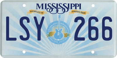 MS license plate LSY266