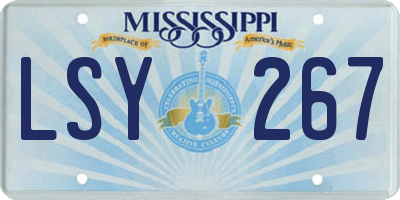 MS license plate LSY267