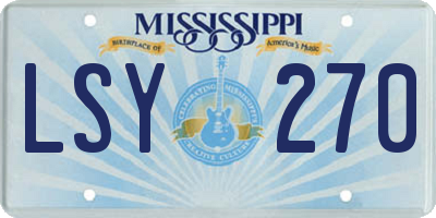 MS license plate LSY270