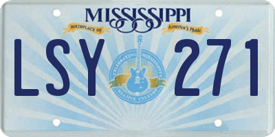 MS license plate LSY271