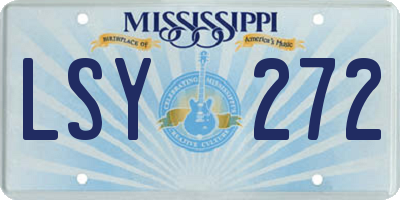 MS license plate LSY272