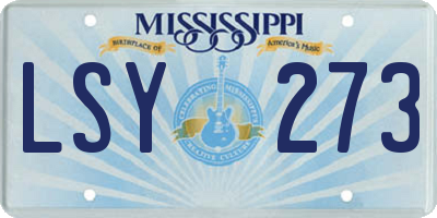 MS license plate LSY273