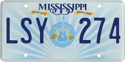 MS license plate LSY274