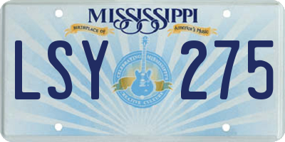 MS license plate LSY275