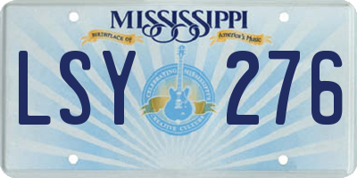MS license plate LSY276