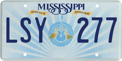 MS license plate LSY277