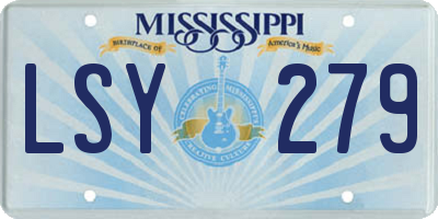 MS license plate LSY279