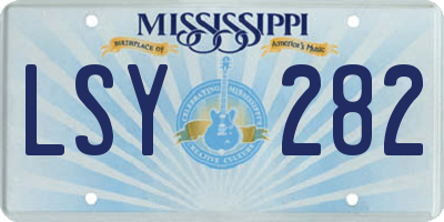 MS license plate LSY282