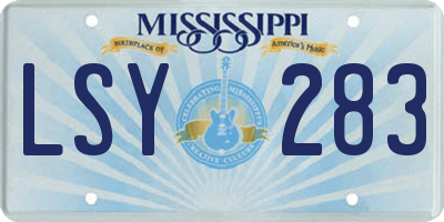 MS license plate LSY283