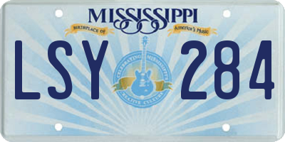 MS license plate LSY284