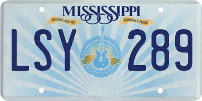 MS license plate LSY289