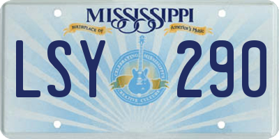MS license plate LSY290