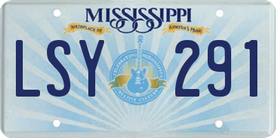 MS license plate LSY291