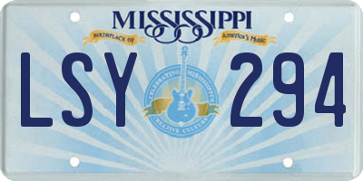MS license plate LSY294