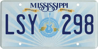 MS license plate LSY298