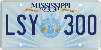 MS license plate LSY300