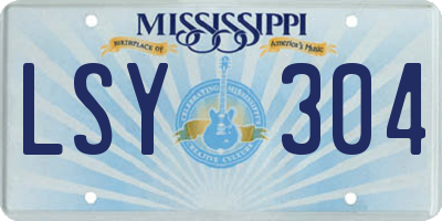 MS license plate LSY304
